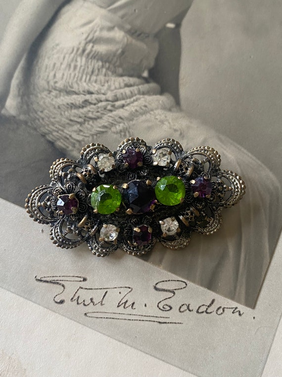 Suffragette Brooch Edwardian Brooch, Czech Filigr… - image 2