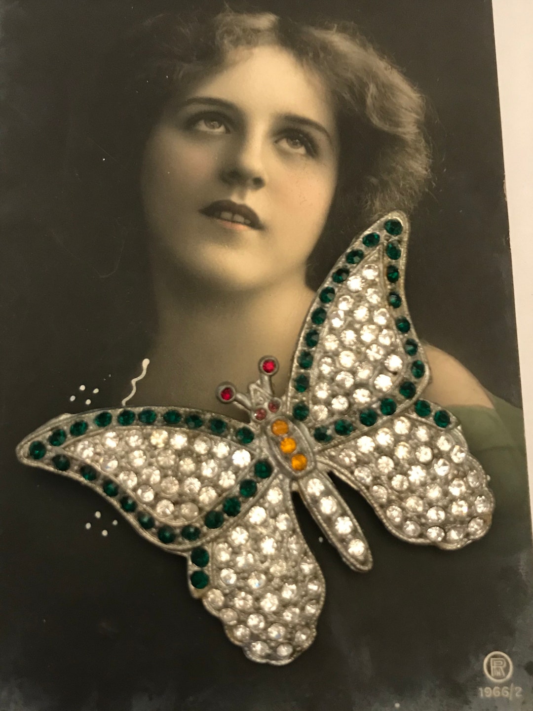Beautiful Large Art Deco Butterfly Swarovski Paste Crystal Etsy