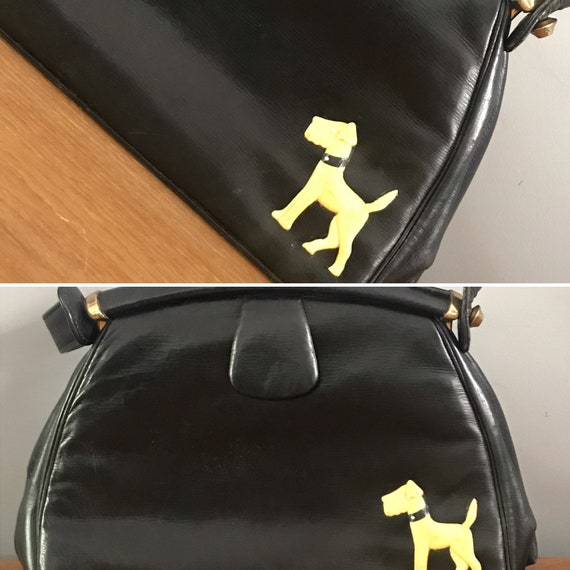 Black Vintage Bag,  Retro Unique Re-Designed Bag,… - image 2