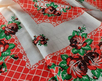 CC41 Utility tablecloth unused roses