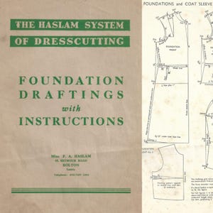 40s/ 50s Haslam System of Dresscutting PDF Foundation Draftings