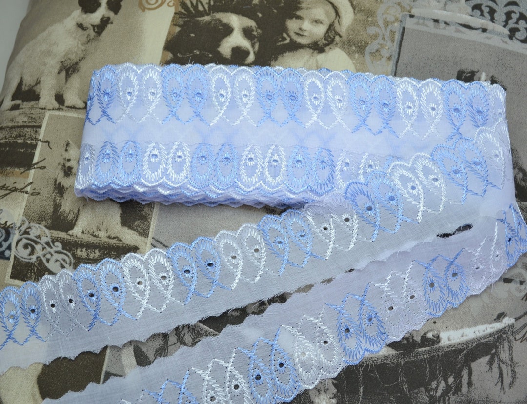 Lace Ribbon Broderie Anglaise Cotton Coupon 5 Metre, White - Etsy