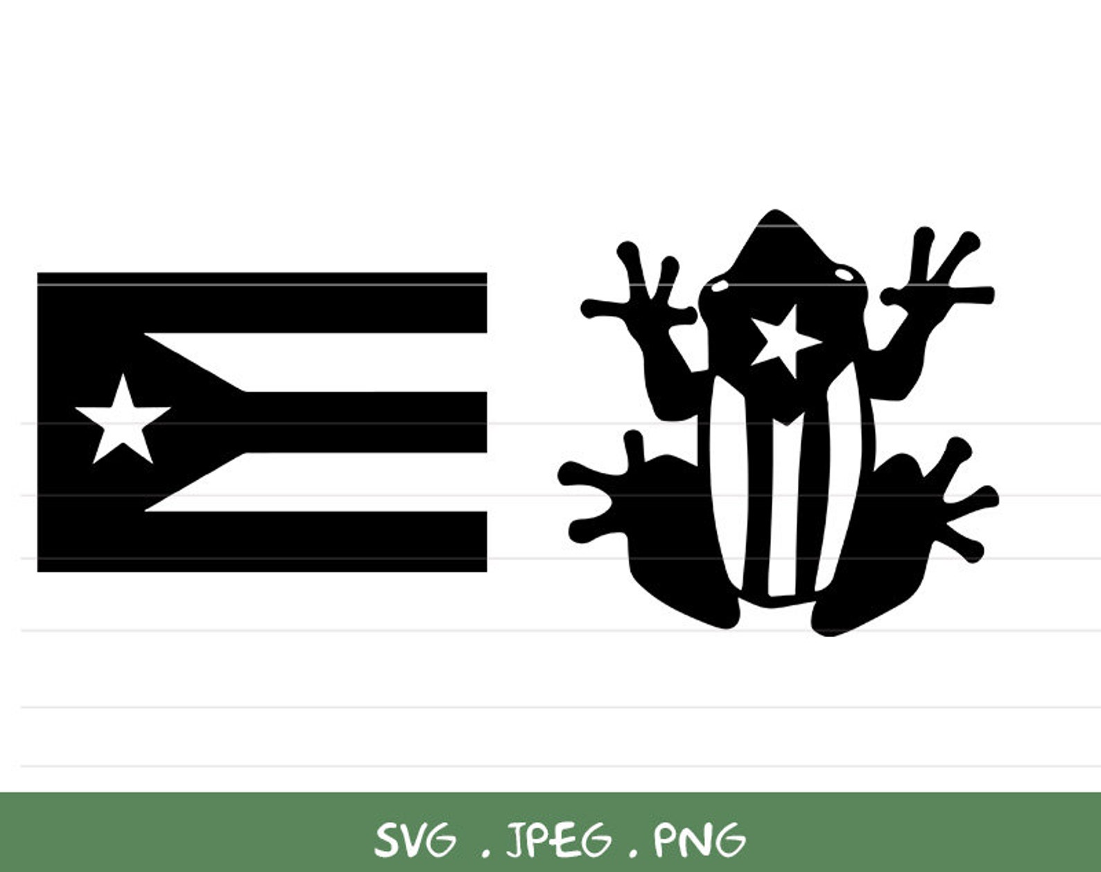 Puerto Rico Flag Puerto Rico frog svg Coqui Silhouette SVG | Etsy