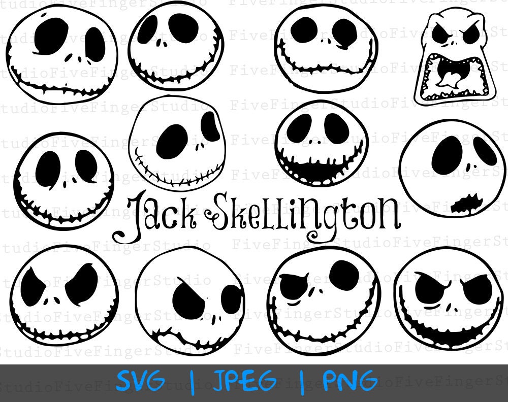 Jack Skellington Face svg Halloween svg Svg Bundle Png | Etsy