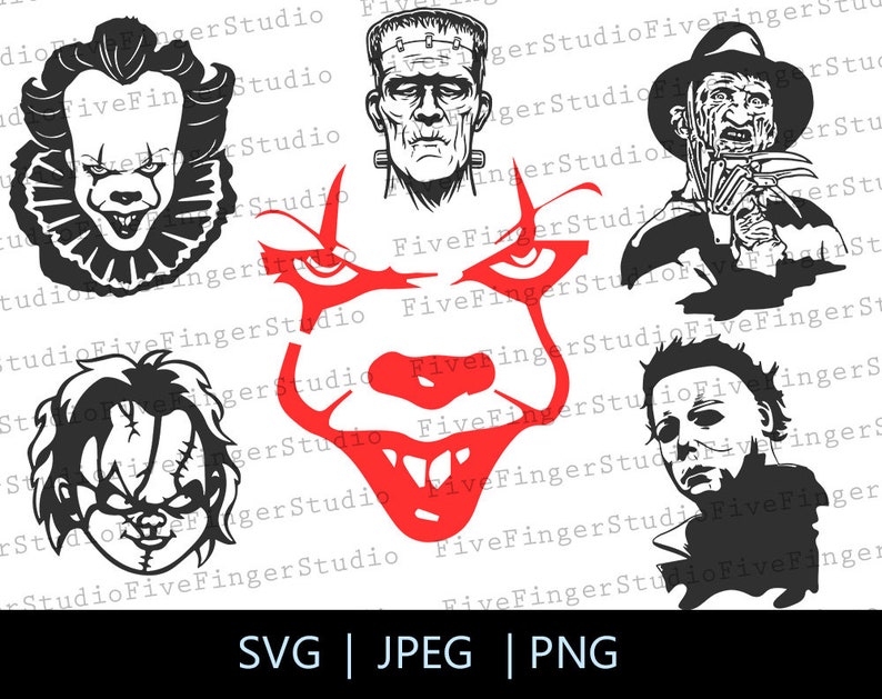 Download Horror killers svg Bundle Movie villain svg Chucky svg | Etsy