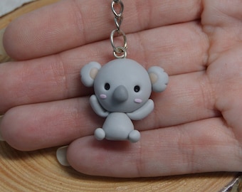 Kawaii Koala Charm – Polymer Clay Koala – Keychain or Necklace – Cute Koala Handmade Gift