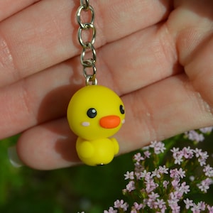 Polymer clay Duckling - Duckling Charm - Miniature Duckling Figurine - Kawaii Duckling NEcklace - Cute Duckling Keychain