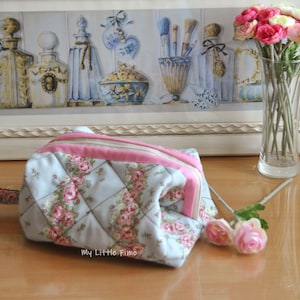 Basket bag - Basket pouch - Box bag - Fabric pouch - Fabric storage bag - Wide open bag - Cosmetic bag - Makeup bag – Gift