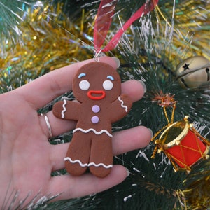 Gingerbread man ornament - Christmas ornament - Gingerbread Christmas decoration - Gingerbread man Christmas Tree - Clay