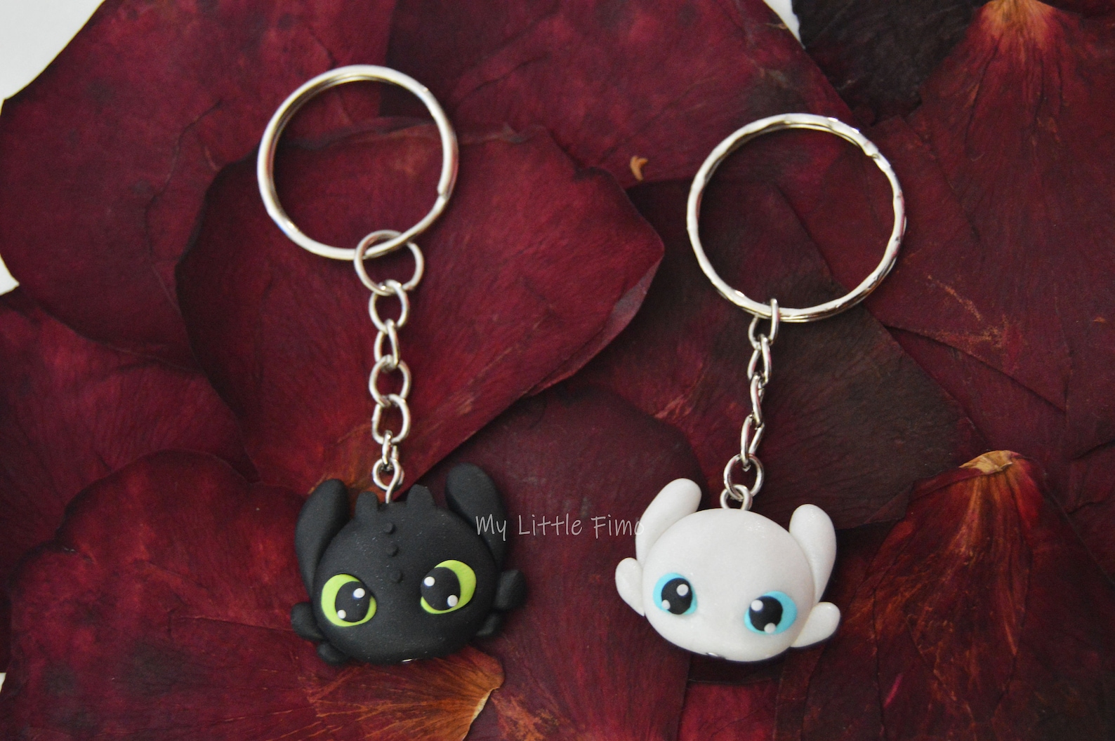 Night Dragon Keychain Light Dragon Necklace Black Dragon | Etsy