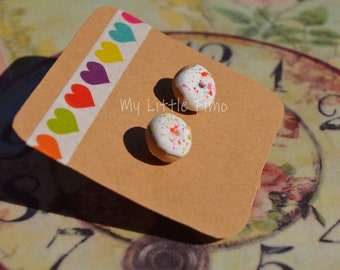 Boucles D'oreilles Cupcake En Fimo Gourmandes - Multicolores, Dormeuses - Neuves Sans Emballage