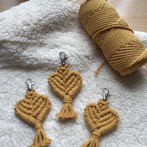 Macrame heart keychain