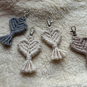 Macrame heart keychain