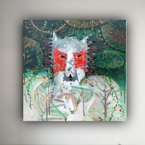 Acrylic Painting Wolf Animal Wall art abstract painting wolf acrylic original painting