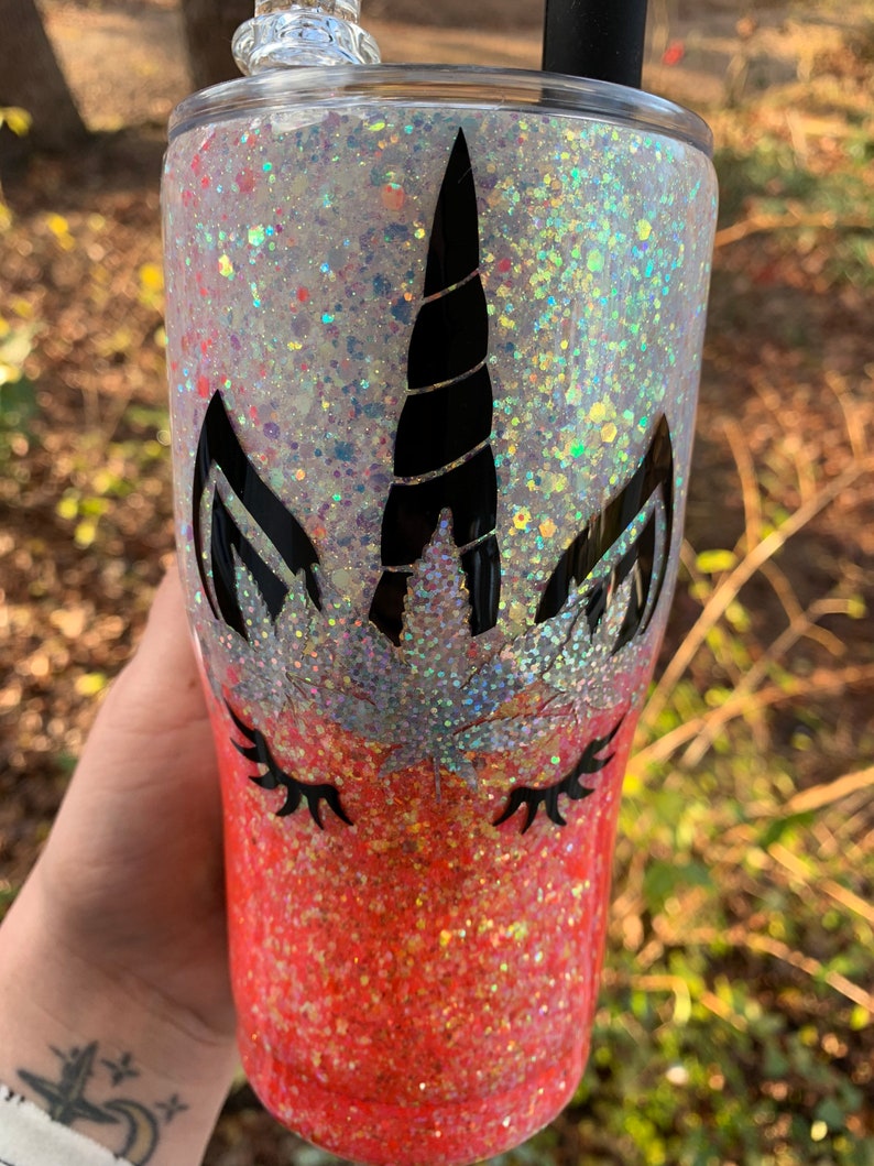 Sunshine orange unicorn tumbler