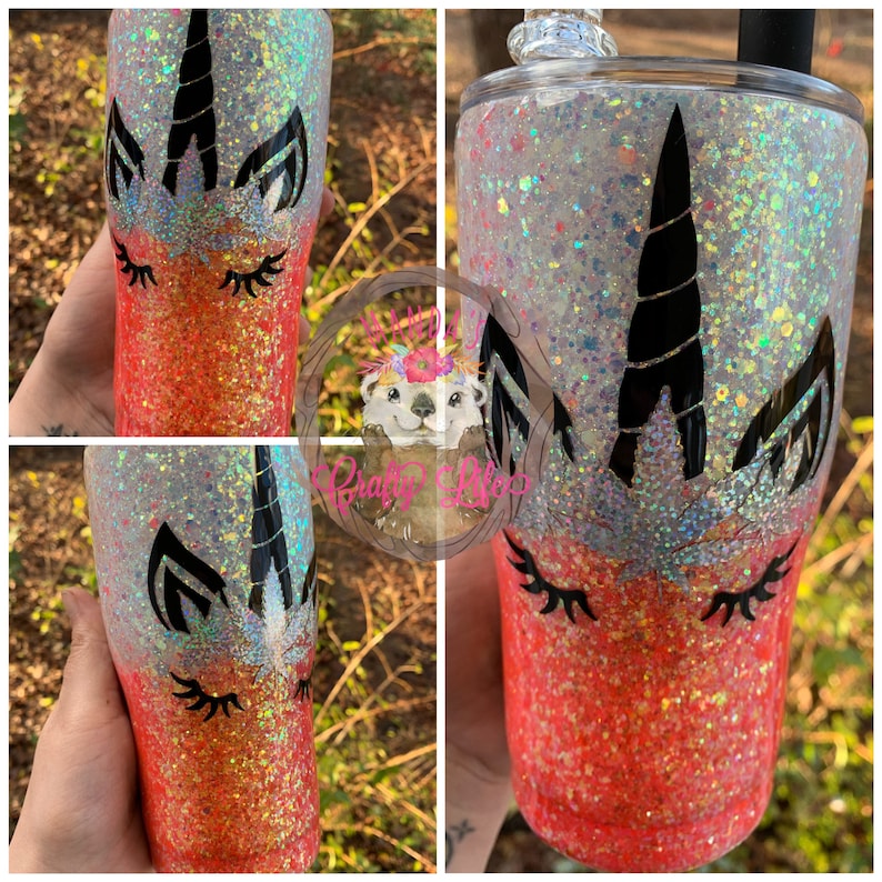 Sunshine orange unicorn tumbler