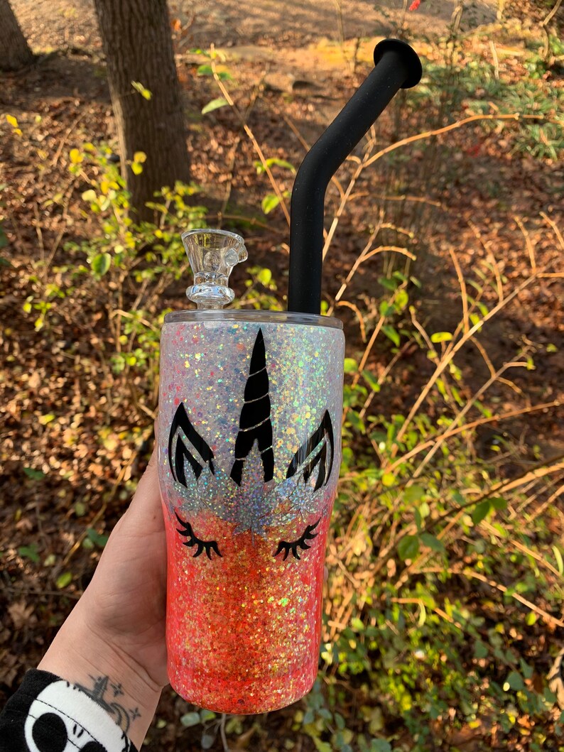 Sunshine orange unicorn tumbler
