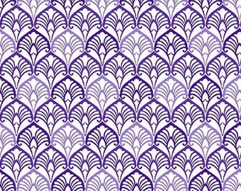 Fat Quarter - Lavender Fields: Avril Deco Purple Cotton Fabric