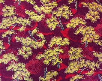 Metallic Orientals Red Cotton Fabric 110cm (per metre)