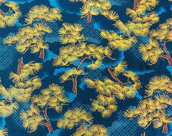 Metallic Orientals Blue Cotton Fabric 110cm (per metre)