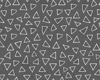 It's Raining Cats and Dogs - Floating Triangles Grey Cotton Fabric 110cm (per metre)