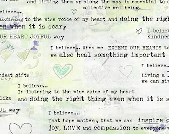 Soul Shine and Daydreams: Believe Light Lime Cotton Fabric (per metre)