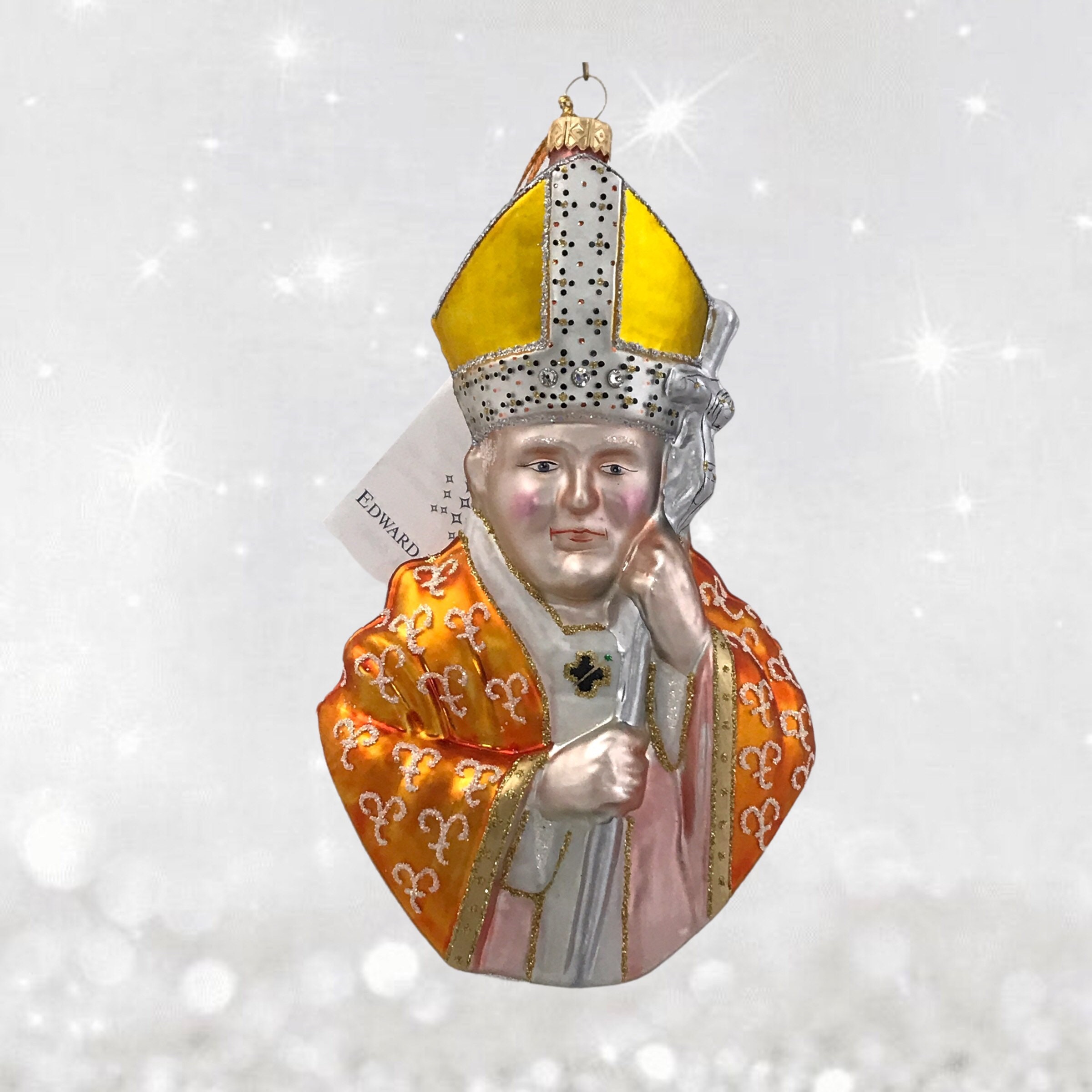 The Pope, religious glass Christmas tree ornament, religious ornaments