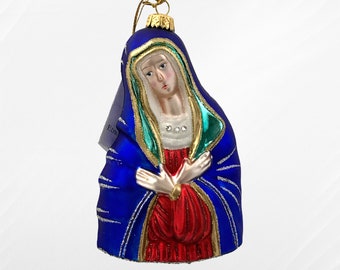 Our Lady of Ostrabrama, Religious Christmas tree Ornaments, Religious Ornament for Christmas, Virgin Mary Ornament, Old World Christmas