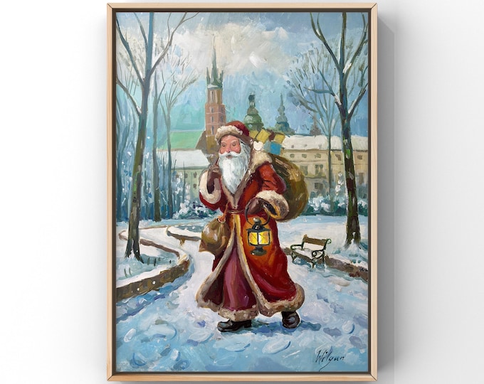 Santa Claus in Krakow | Christmas Paintings | Original Painting