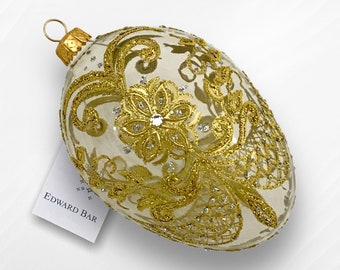 Pisanka, bombka choinkowa, szklana ozdoba ręcznie dmuchana, ozdoby świąteczne, jajko ornament, świąteczny prezent, ozdoba choinkowa