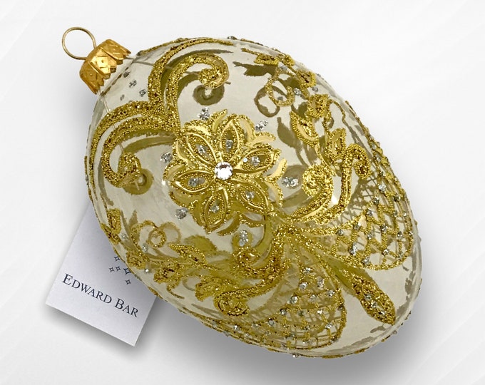 Pisanka, bombka choinkowa, szklana ozdoba ręcznie dmuchana, ozdoby świąteczne, jajko ornament, świąteczny prezent, ozdoba choinkowa