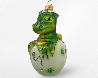 Dragon in Egg, Regional Glass Christmas Tree Bauble, Christmas Ornament Handmade in Krakow, Christmas in Poland Traditions, Glass Ornaments