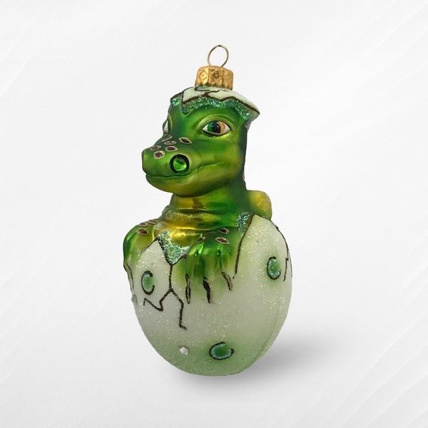 Dragon in Egg, Regional Glass Christmas Tree Bauble, Christmas Ornament Handmade in Krakow, Christmas in Poland Traditions, Glass Ornaments