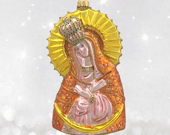Our Lady of Ostra Brama, religious Christmas tree ornament, religious baubles for christmas, christian christmas tree ornaments, handmade