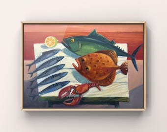 Still Life | Seafood | Original oil painting 30x40cm