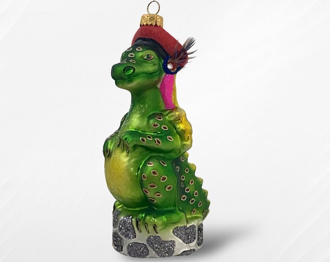 Wawel Dragon, Dragon Ornament, Regional Christmas Tree Decoration, Handmade Glass Bauble in Poland, Krakow Dragon from Wawel Castle