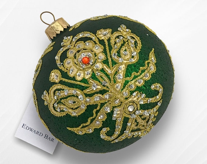 Green Ball, Parzenica Goralska, Glass Ornament, Glass Christmas Tree Decorations, Hand-Blown Glass, Modern Christmas Tree Ornaments