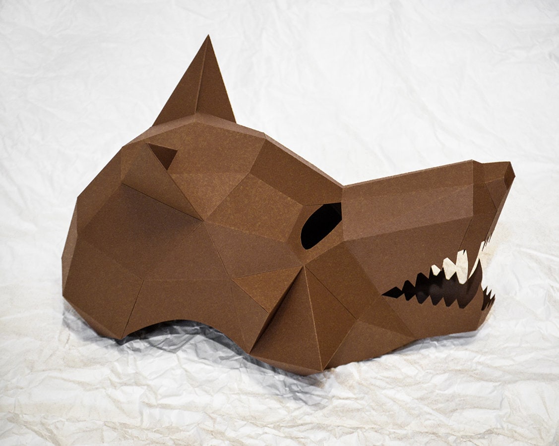 DIY Paper Wolf Mask Digital Papercraft PDF Template Low Poly Etsy Diy paper wolf mask digital papercraft pdf template low poly etsy