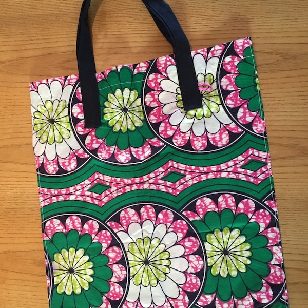 Vibrant tote bag with African print (Vlisco) / Opvallende katoenen tas met print