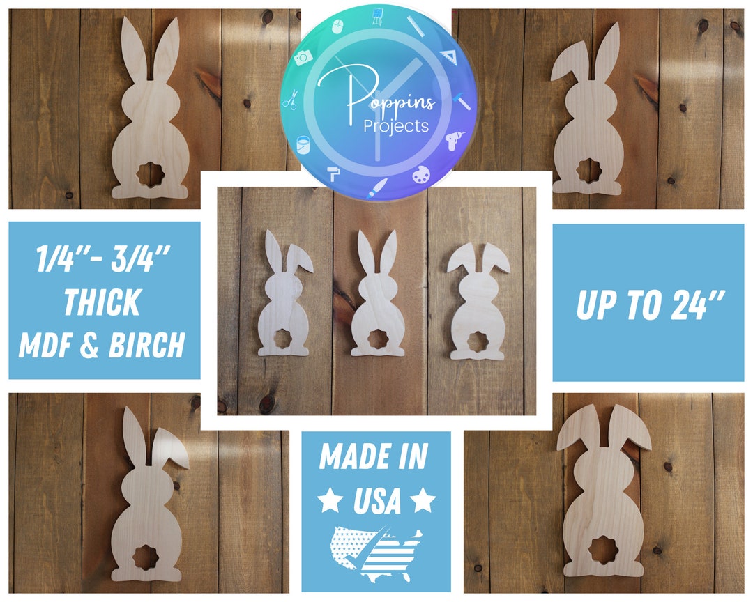 DIY Unfinished Wood Bunny Tail Shape Cutout Blank, DIY Wreath Accessory