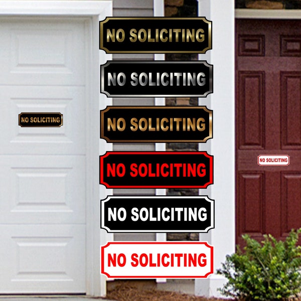 Magnetic No Soliciting Sign for Garage Door, Metal Front Door or Mailbox No Soliciting Flexible Magnet Sign (Various Sizes)