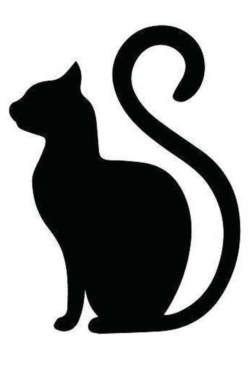 Wooden Halloween Black Cat Window Silhouette Etsy