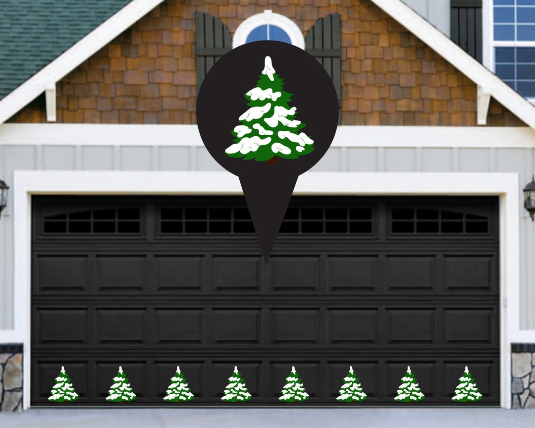 Snowy Tree for the Garage Door, Christmas Tree Car