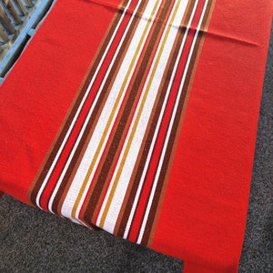 Retro Tablecloth | Finnish Tablecloth | Scandinavian Tablecloth | Striped Linen Tablecloth | Red Linen Tablecloth | Scandinavian Linens