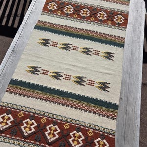 Vintage Norwegian Wool Runner: Telemark Style, Rustic Farmhouse Decor