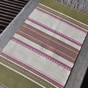 Handwoven Wool Table Runner: Scandinavian Farmhouse Textile Art