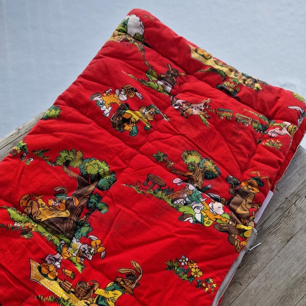 Vintage Child's Sleeping Bag | Retro Floral Blanket | Vintage Camping Gear | Camping Accessories | Kid's Sleeping Bag | Floral Sleeping Bag