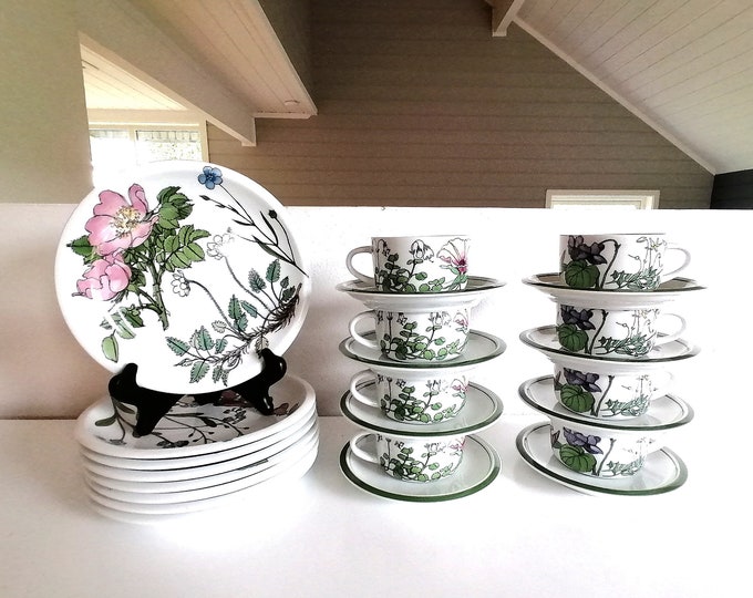 Vintage IKEA Midsommar Tea Cup and Dessert Plate Set of 8 Etsy