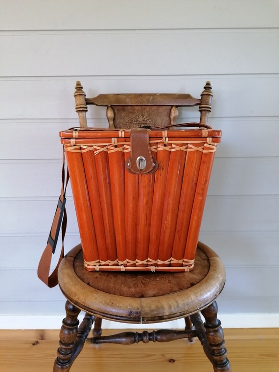 Vintage Scandinavian Rattan Picnic Basket, Picnic