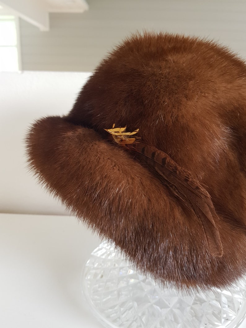 Vintage Swedish Mink Feathered Hat for Women Original Box | Etsy